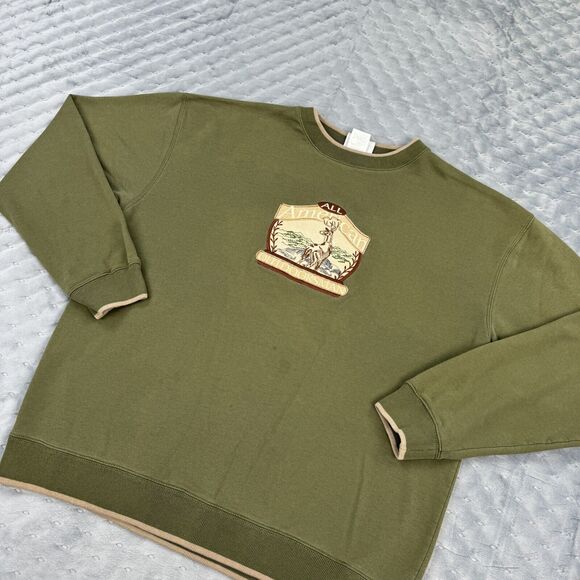VINTAGE 90s M&C Sport Sweatshirt Mens XL Green Buck All American Hunting Outdoor - Picture 3 of 13